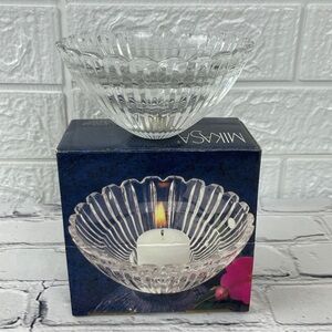 Mikasa Maquette Crystal Votive Candle Holder Japan